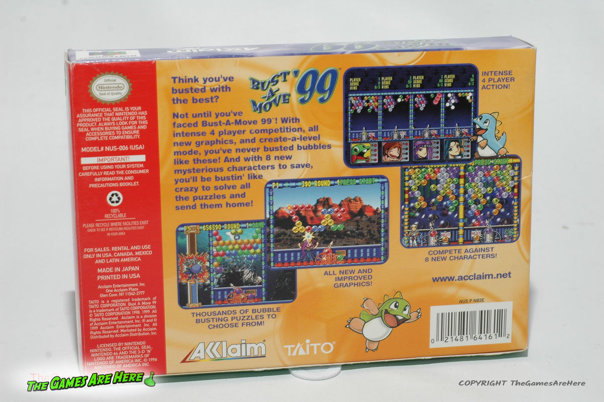 Bust A Move '99 - Nintendo 64, Acclaim 1996 – The Games Are Here