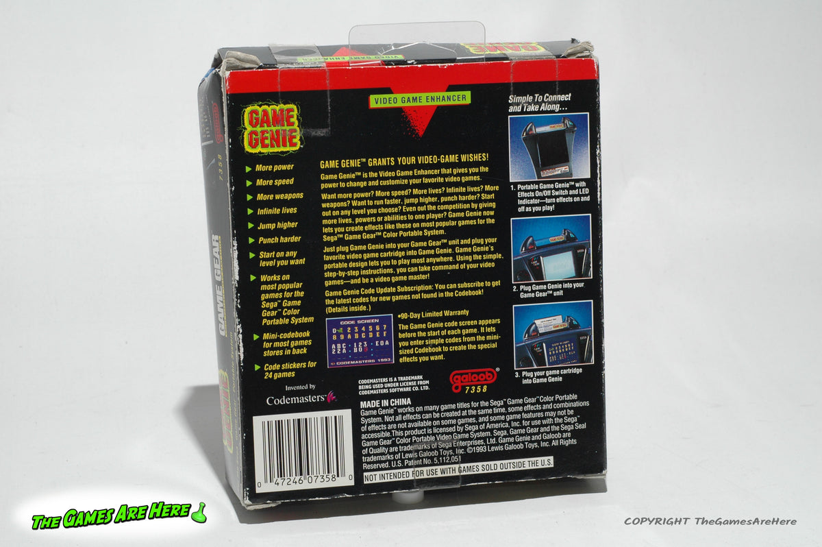 Game Genie Game Gear - Galoob 1993 New w Wear – The Games Are Here