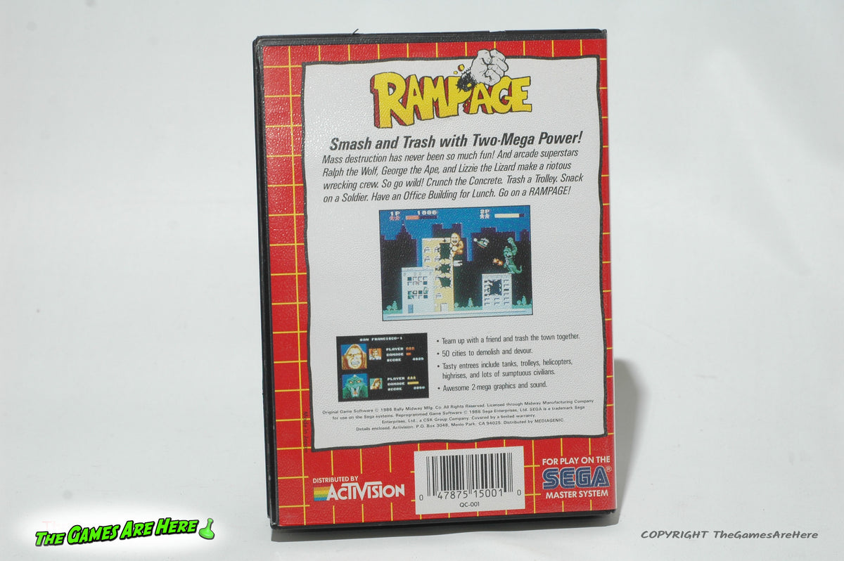 Rampage - Sega Master System, Activision 1986 – The Games