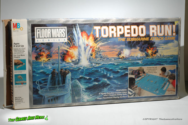 Torpedo Run! Game - Milton Bradley 1986 w Repaired Board