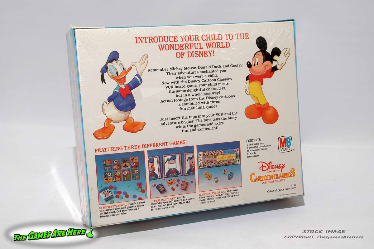 Disney Cartoon Classics VCR Board Game - Milton Bradley 1986 Brand