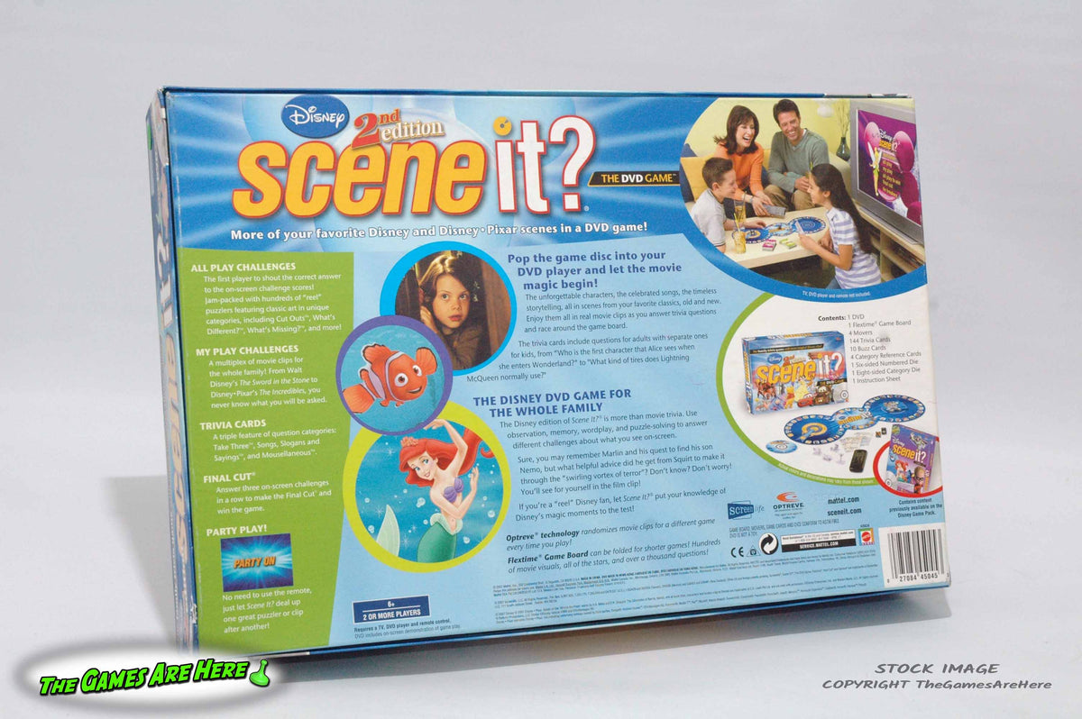 Disney Scene It? 2nd Edition DVD Game - Mattel 2007 w Plastic Pawns – The  Games Are Here