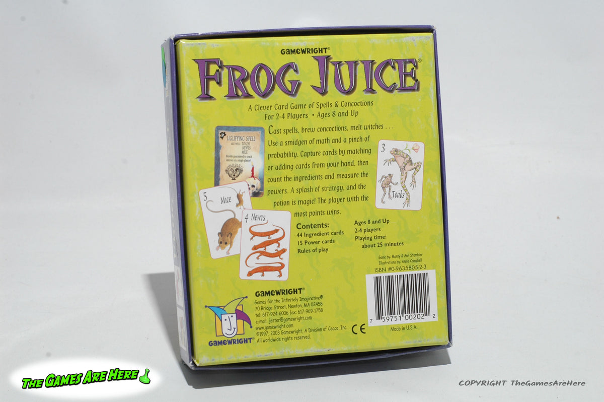 Frog Juice Card Game Gamewright 2003 The Games Are Here