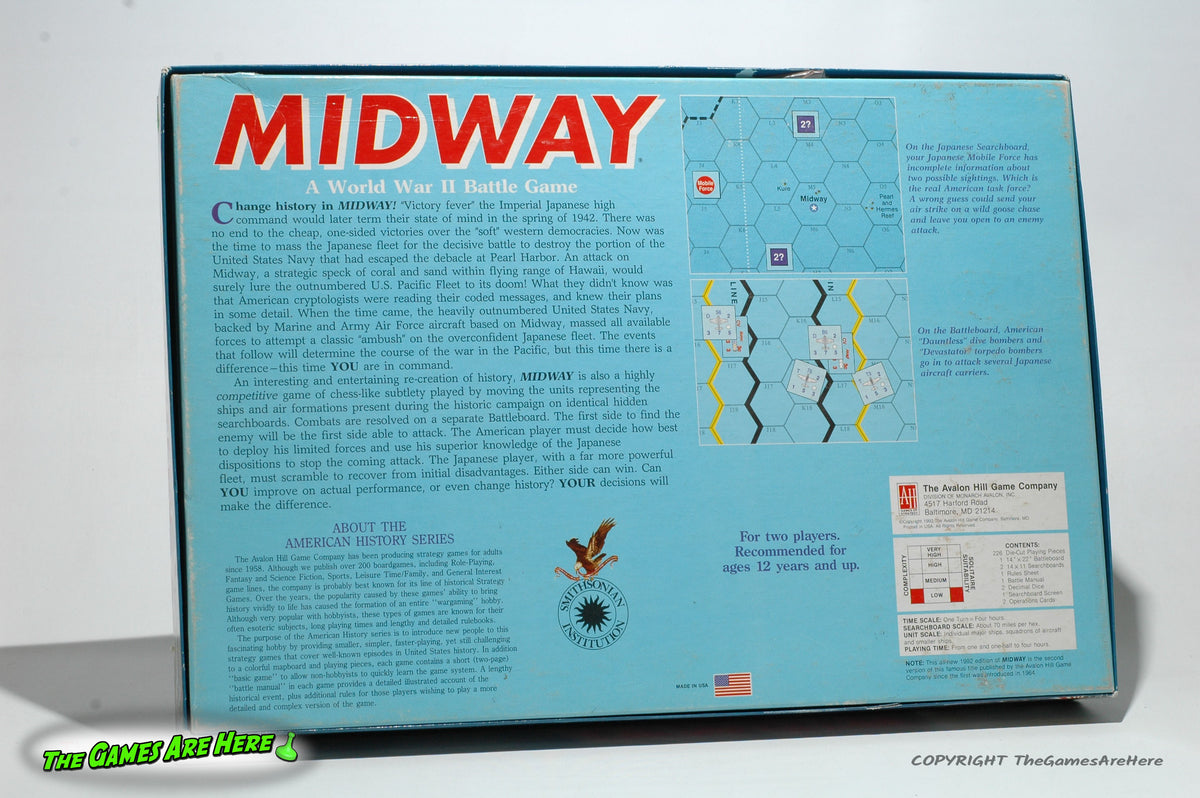 Midway Game Smithsonian Edition - Avalon Hill 1992 Unpunched