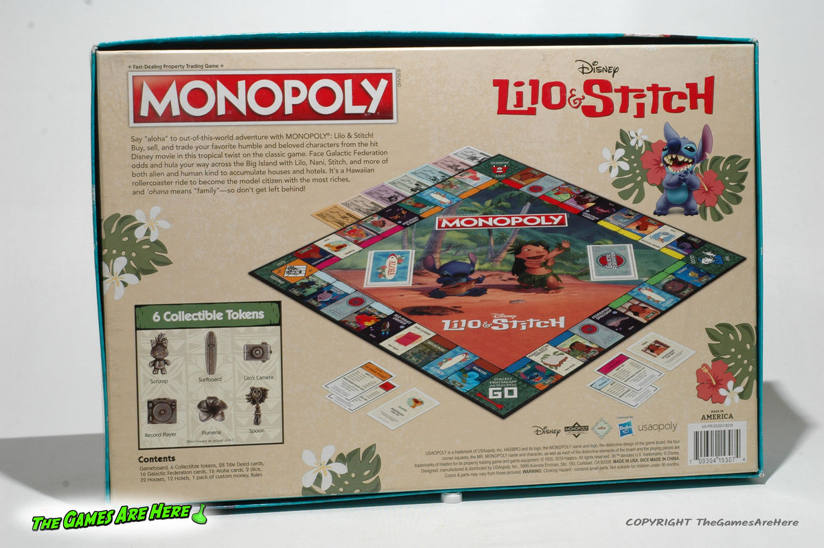 Monopoly Disney Lilo And Stitch 2019 USAopoly Property Trading