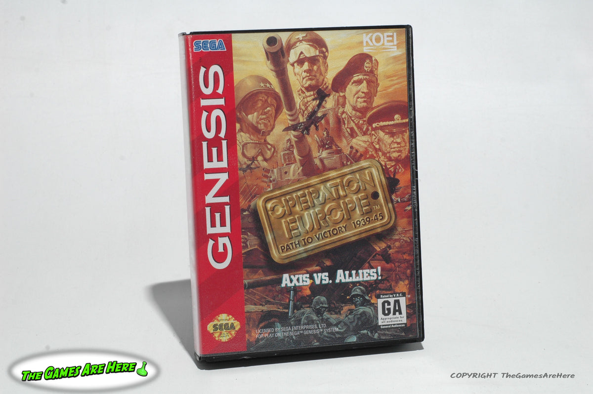 Operation Europe Path to Victory 1939-45 Sega Genesis - Koei 1994