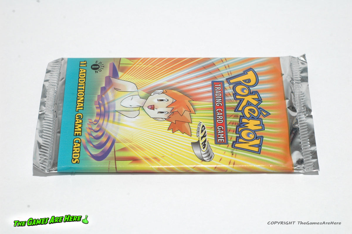 Misty Pokemon Cards Long Booster Pack Gym Heroes WOTC hot Factory Sealed Unweighed