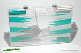 Backgammon Set Acrylic Case w Bag - Rolling (no visible manufacturer) w scuffing