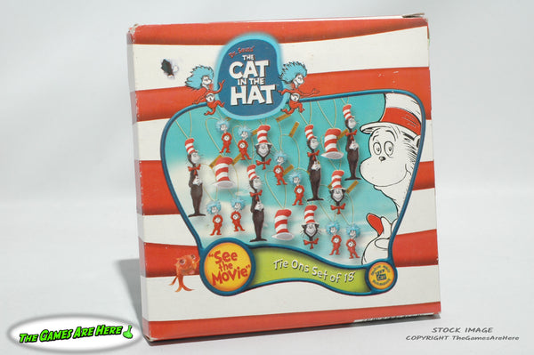 Seuss The Cat in the Hat Tie Ons Set of 18 Universal Studios 2003 Christmas Ornaments