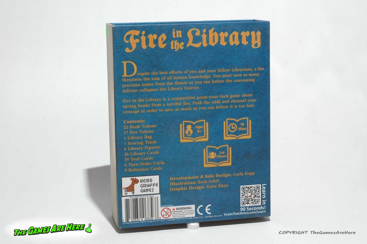 Fire In The Library Fire in the Library w Micro Expansion - Weird Giraffe Games 2019 – The ...