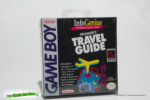 InfoGenius: Frommer's Travel Guide - Game Boy, Gametek 1992 Brand New