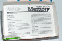 Fronts and Backs Memory Matching Game - Milton Bradley 1986
