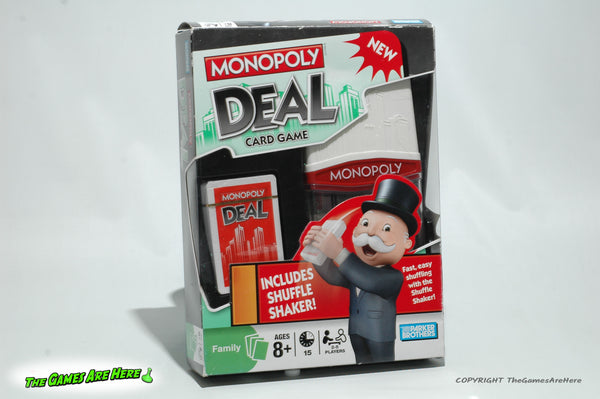 Monopoly Deal Card Game w Shuffle Shaker - Parker Brothers 2008 w New Cards