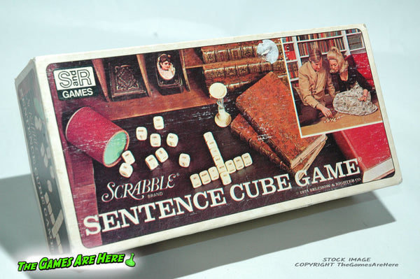 Scrabble Sentence Cube Game - Selchow & Righter 1971 w replacement timer