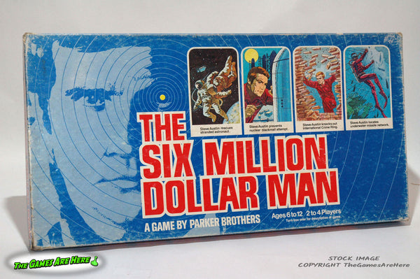 The Six Million Dollar Man Board Game - Parker Brothers 1975 w Worn Cover