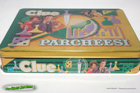 Clue \ Parcheesi Twin Play Games - Milton Bradley 2001 in Tin