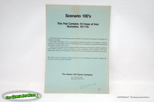 Cross of Iron Scenario 100's Padded - Avalon Hill 1979