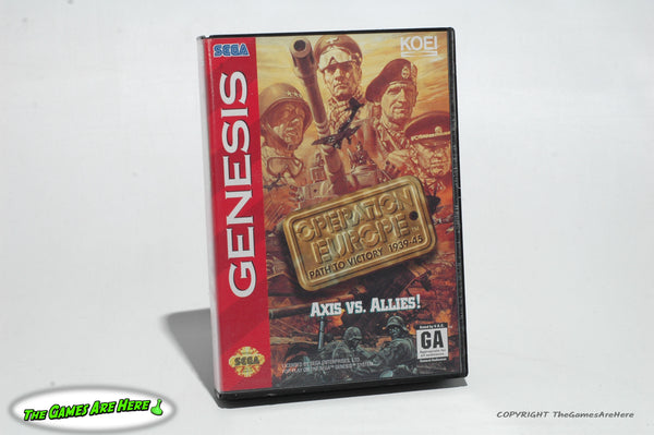 Operation Europe Path to Victory 1939-45 Sega Genesis - Koei 1994