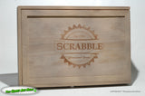 Scrabble Rustic Edition w Wooden Box - Hasbro 2016 w New Tiles