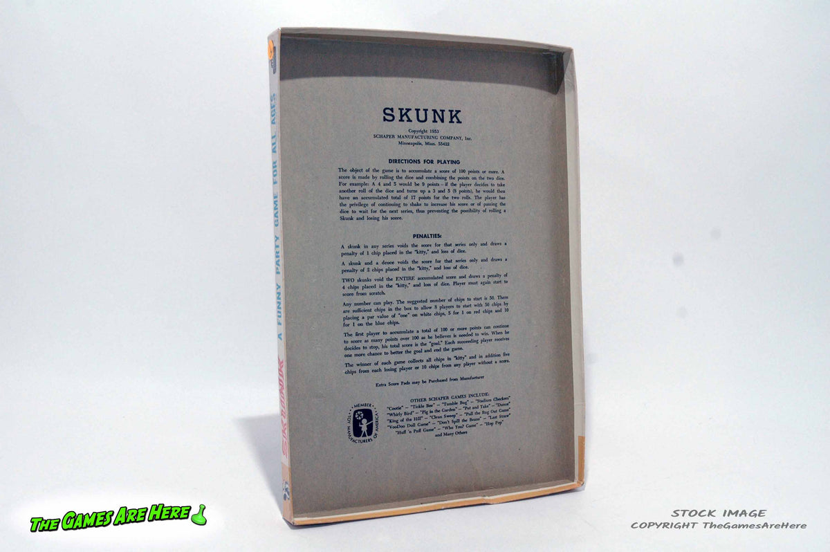 Skunk Dice Game - Schaper 1968 w Box Wear – The Games Are Here