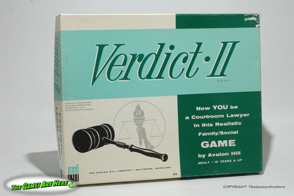 Verdict II Courtroom Game - Avalon Hill 1961